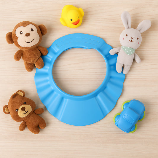 Toddler & Infant Bathing Visor Hat | Reusable, Flexible, Eye & Ear Water Shield (Mix Design)