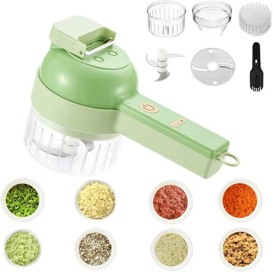 Portable 4-in-1 Vegetable Cutter Set: Multifunctional Kitchen Slicer and Grinder