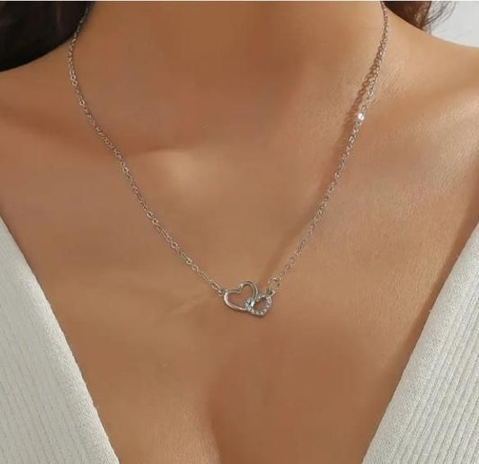 Best Women's Dual Heart Pendant & Chain: Micro Plating for Lasting Shine