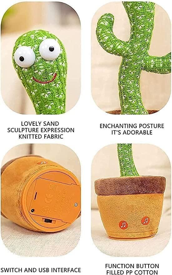Talking Dancing Cactus Toy | Singing & Mimicking LED Musical Fun for Kids