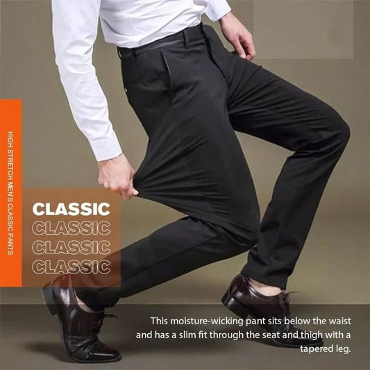 3 Pack Men's High Elasticity Comfort-Fit Dress Pants Bundle