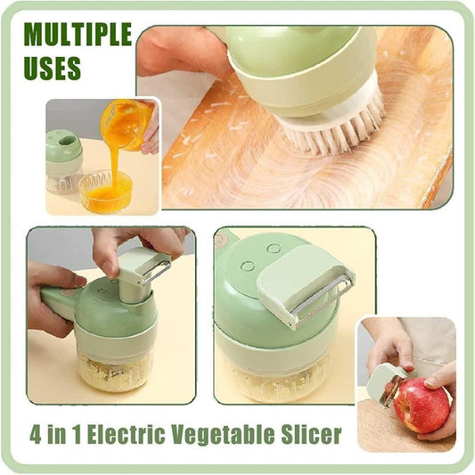 Portable 4-in-1 Vegetable Cutter Set: Multifunctional Kitchen Slicer and Grinder