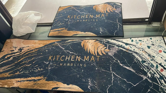 Rubber Floor Mat with Geometric Pattern Runner - Durable & Stylish Design