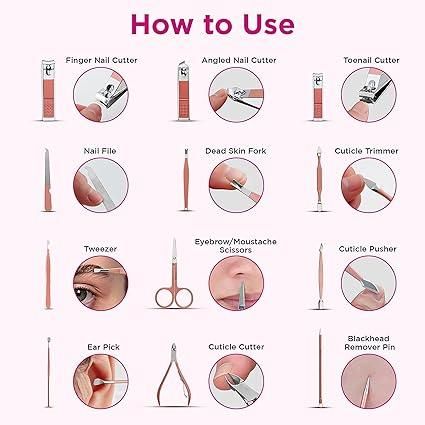 Manicure & Pedicure Nail Tool Set: Professional At-Home Nail Care Kit