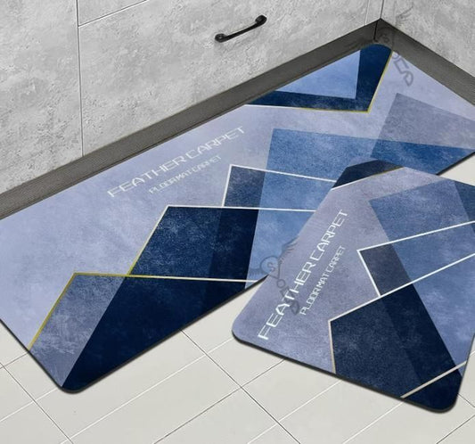 Rubber Floor Mat with Geometric Pattern Runner - Durable & Stylish Design