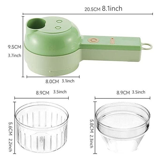 Portable 4-in-1 Vegetable Cutter Set: Multifunctional Kitchen Slicer and Grinder