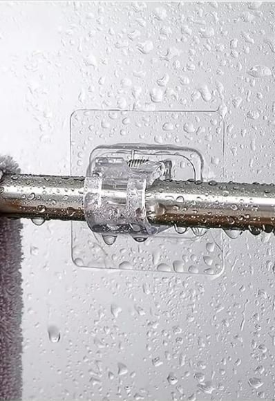 Self-Adhesive Rods Clips Hook: Easy-Install Home Organization Solution