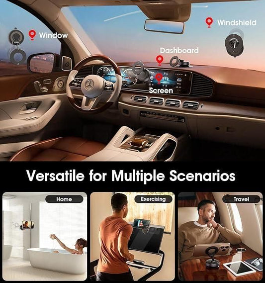 360° Rotating Magnetic Car Phone Holder with Vacuum Suction Cup