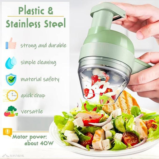 Portable 4-in-1 Vegetable Cutter Set: Multifunctional Kitchen Slicer and Grinder