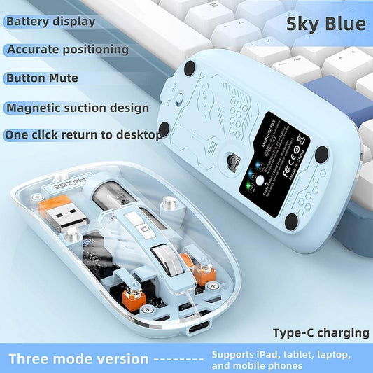 Rechargeable Transparent Mouse: Sleek Wireless Design for Modern Workspaces