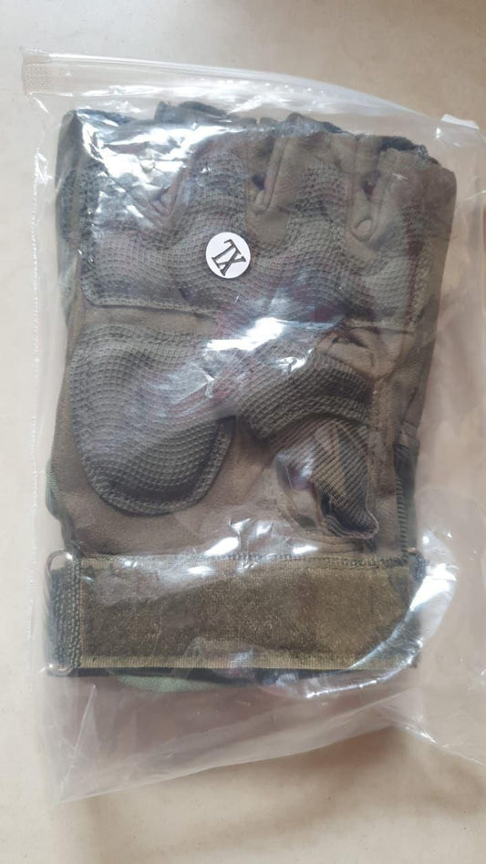 Half Finger Motorcycle Gloves with Hard Rubber Knuckle Protection