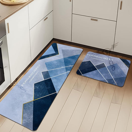 Rubber Floor Mat with Geometric Pattern Runner - Durable & Stylish Design