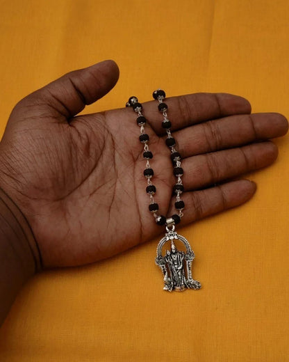 Karungali Mala with Murugan Locket: Sacred Beaded Necklace for Spiritual Devotion
