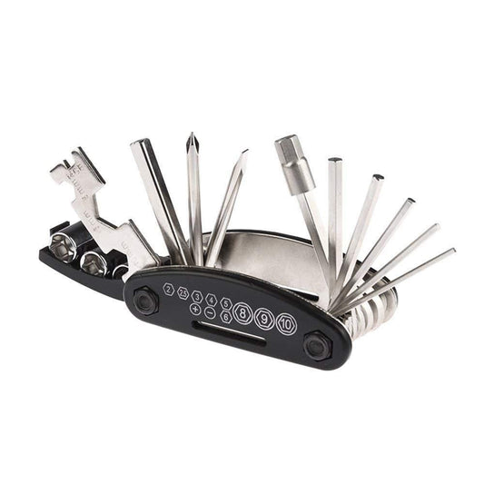 16-in-1 Bike Multi-Tool: Spoke Wrench & Hex Key Repair Kit