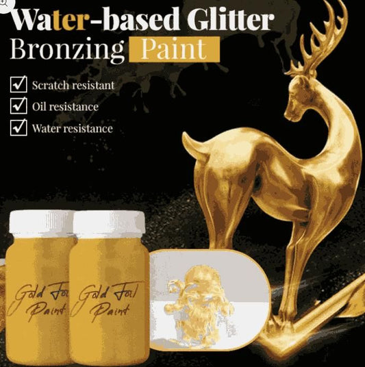 Water-Based Glitter Bronzing Paint 100g - Shimmering Metallic Finish for Crafts & Decor