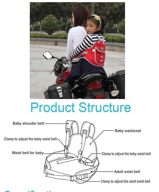 Kids Motorcycle Safety Belt | Adjustable Child Harness for Bike Riding
