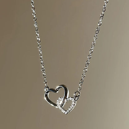 Best Women's Dual Heart Pendant & Chain: Micro Plating for Lasting Shine