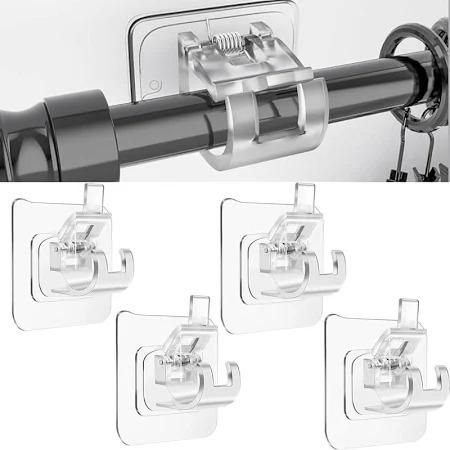 Self-Adhesive Rods Clips Hook: Easy-Install Home Organization Solution