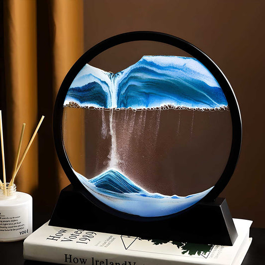 Zen Moving Sand Art Deskscape | 3D Kinetic Sand Display for Office Decor
