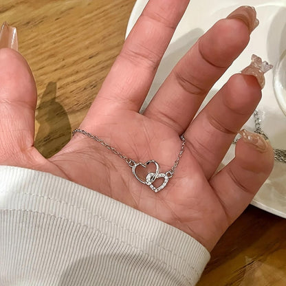 Best Women's Dual Heart Pendant & Chain: Micro Plating for Lasting Shine