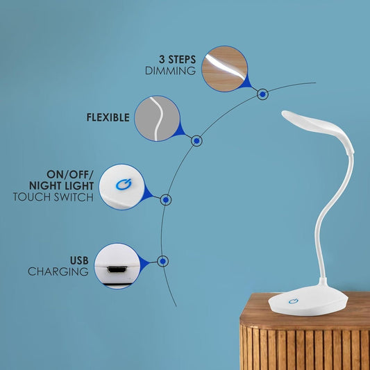 Portable USB Chargeable Table Lamp: Sleek Design for Versatile Illumination
