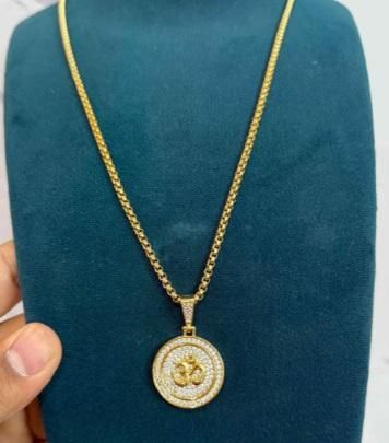 Om Symbol Pendant with Chain: Sacred Silver Jewelry for Spiritual Harmony