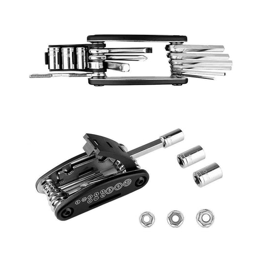 16-in-1 Bike Multi-Tool: Spoke Wrench & Hex Key Repair Kit