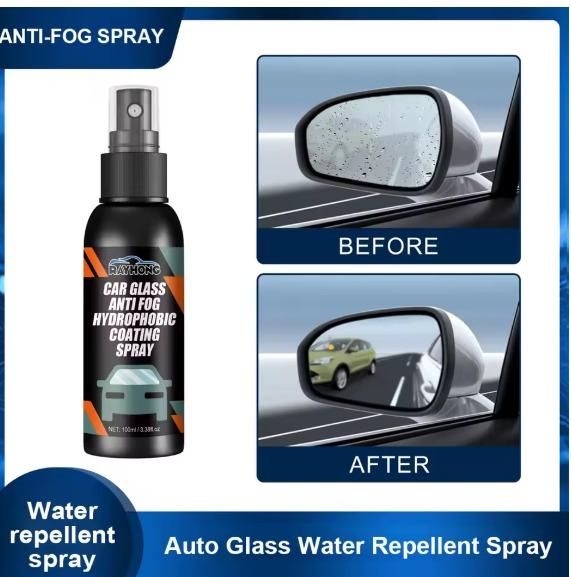 Anti-Fog & Rain Repellent Car Glass Coating Spray (2-Pack, 100ml)