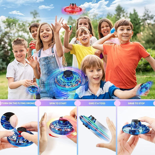 Rechargeable Flying Spinner Ball | LED Hand Drone Toy for Outdoor Fun