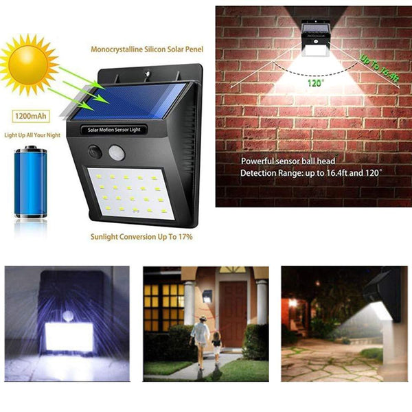 30-LED Solar Security Wall Light | Outdoor Motion Sensor Lamp