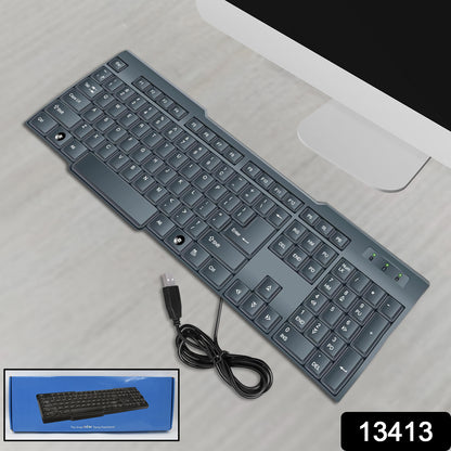 Full-Size Wired USB Keyboard (104 Keys) for PC & Laptop | Standard Plug & Play